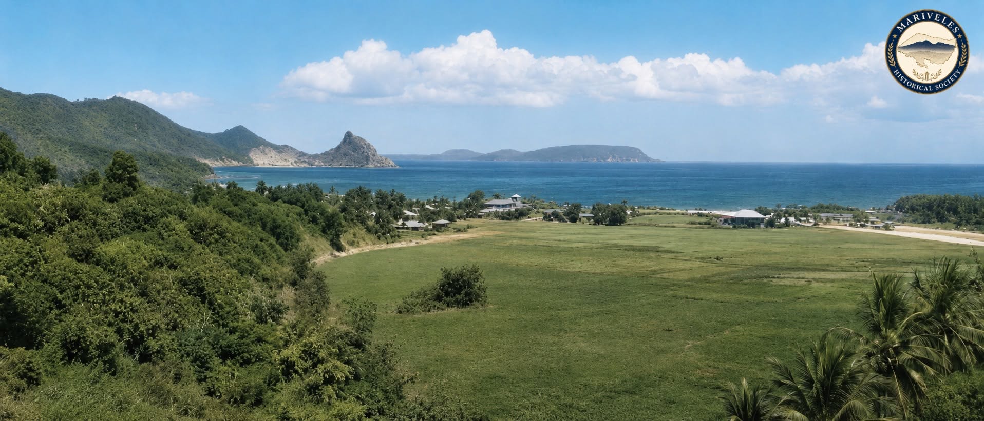 Tanawin ng baybayin ng Mariveles patungo sa dagat at mga isla sa bungad ng Look ng Maynila