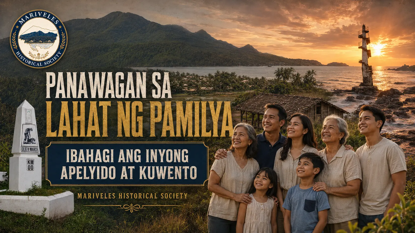 Lumang larawan ng isang pamilyang taga-Mariveles